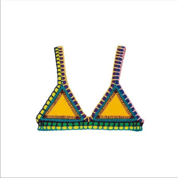 KIINI RO Yellow Bikini Top Large